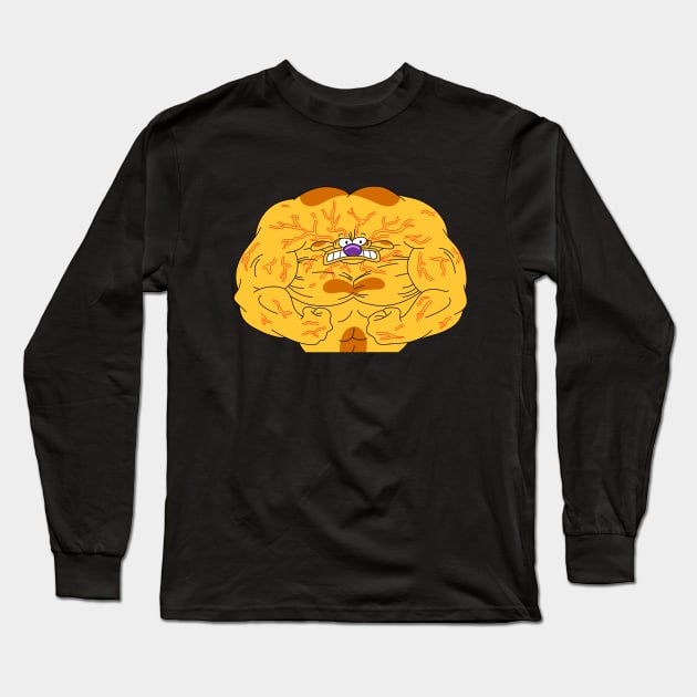 Muscular Catdog Long Sleeve T-Shirt by cariespositodesign